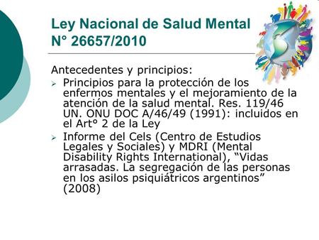 Ley Nacional de Salud Mental N° 26657/2010