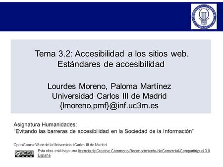 Tema 3.2: Accesibilidad a los sitios web. Estándares de accesibilidad