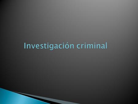 Investigación criminal