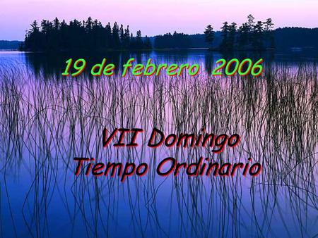 19 de febrero 2006 VII Domingo Tiempo Ordinario VII Domingo Tiempo Ordinario.