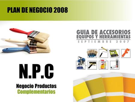 N.P.C Negocio Productos Complementarios PLAN DE NEGOCIO 2008.
