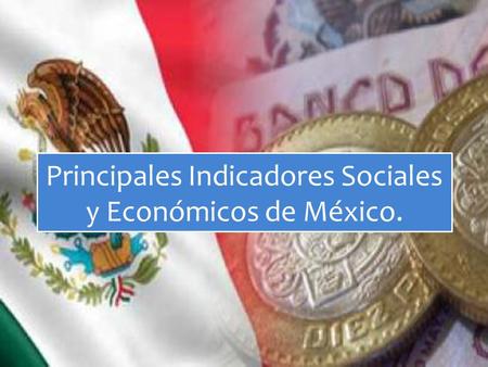 Principales Indicadores Sociales y Económicos de México.