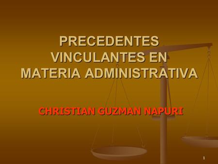 1 PRECEDENTES VINCULANTES EN MATERIA ADMINISTRATIVA CHRISTIAN GUZMAN NAPURI.