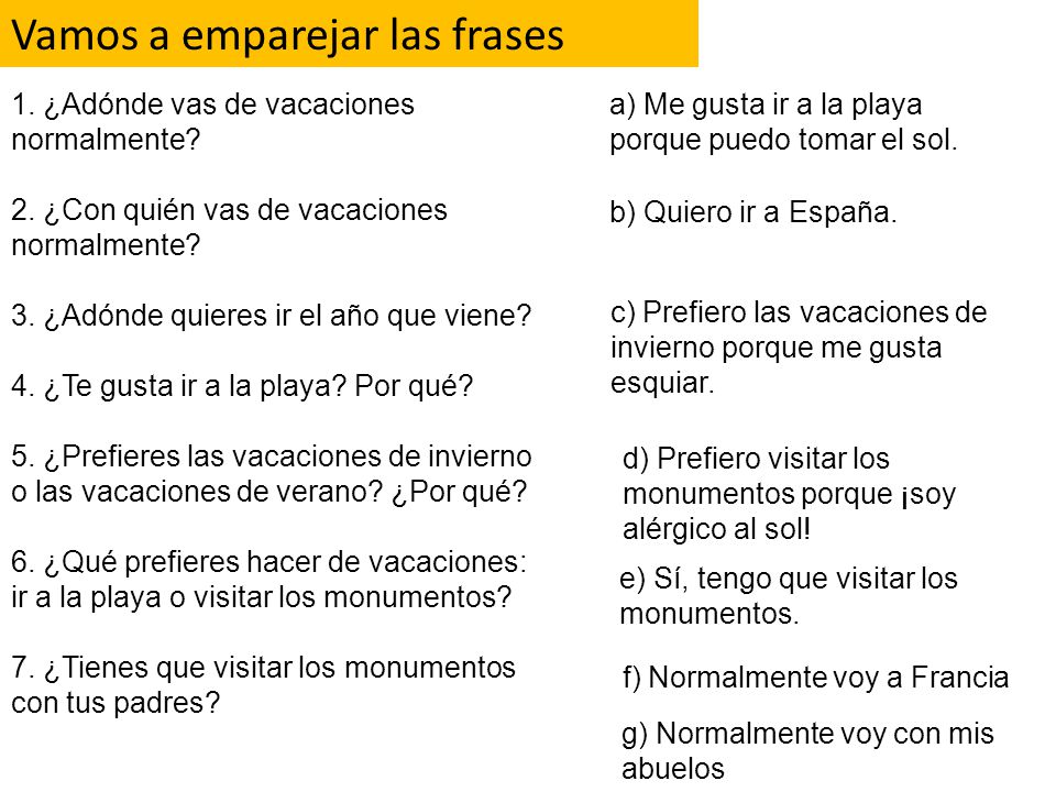 Vamos a emparejar las frases - ppt descargar Vamos a emparejar las frases - ppt descargar