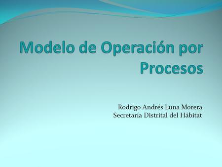 Modelo de Operación por Procesos