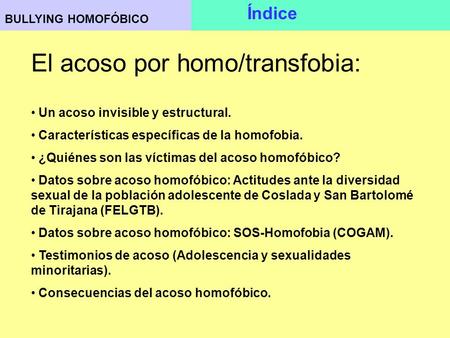 El acoso por homo/transfobia: