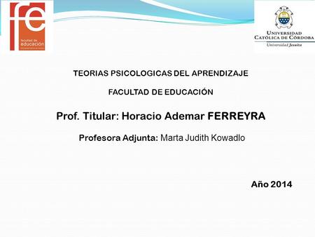 Prof. Titular: Horacio Ademar FERREYRA