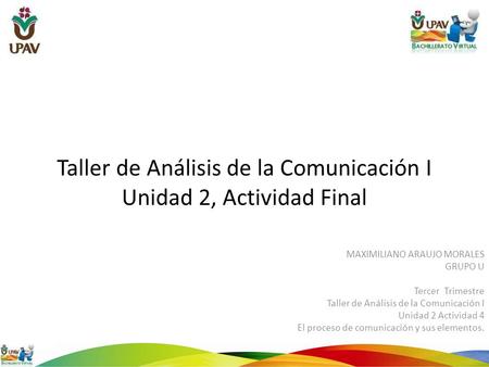 Taller de Análisis de la Comunicación I Unidad 2, Actividad Final