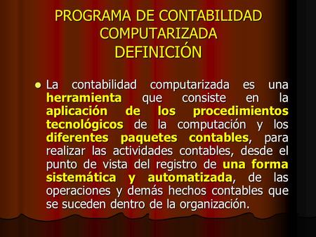 PROGRAMA DE CONTABILIDAD COMPUTARIZADA
