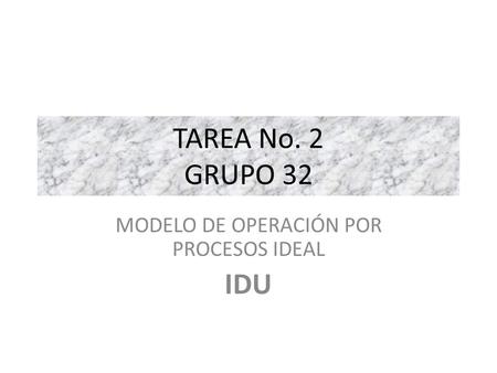TAREA No. 2 GRUPO 32 MODELO DE OPERACIÓN POR PROCESOS IDEAL IDU.