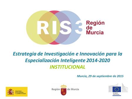 Estrategia de Investigación e Innovación para la Especialización Inteligente 2014-2020 INSTITUCIONAL Murcia, 29 de septiembre de 2015.