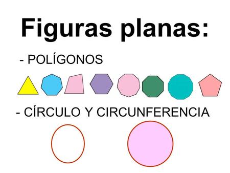 Figuras planas: - POLÍGONOS - CÍRCULO Y CIRCUNFERENCIA.