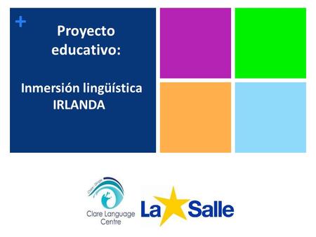 Proyecto educativo: Inmersión lingüística IRLANDA.