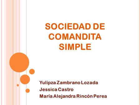 SOCIEDAD DE COMANDITA SIMPLE