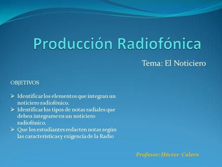 Producción Radiofónica