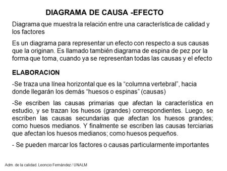 DIAGRAMA DE CAUSA -EFECTO