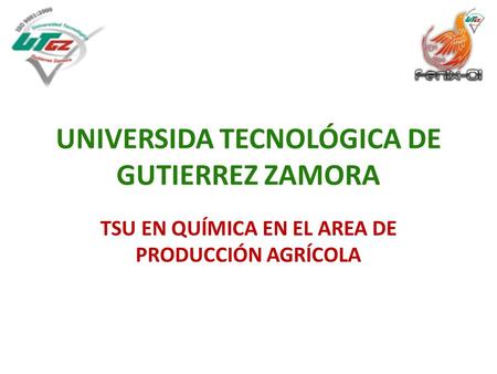UNIVERSIDA TECNOLÓGICA DE GUTIERREZ ZAMORA TSU EN QUÍMICA EN EL AREA DE PRODUCCIÓN AGRÍCOLA.