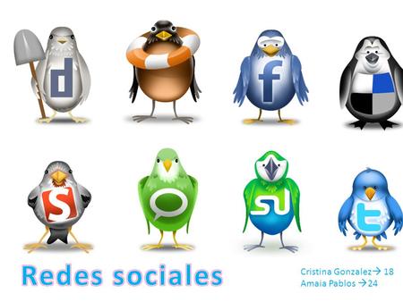 Redes sociales Cristina Gonzalez 18 Amaia Pablos 24.