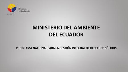 MINISTERIO DEL AMBIENTE DEL ECUADOR