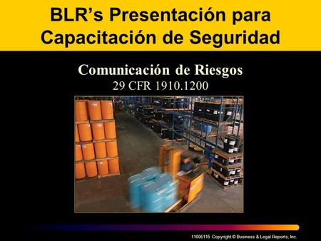 BLR’s Presentación para Capacitación de Seguridad