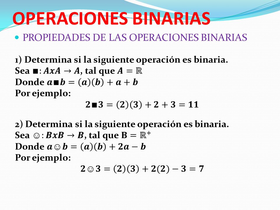 Operar en binarias