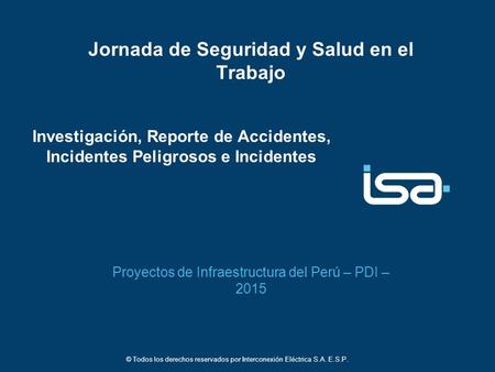 Proyectos de Infraestructura del Perú – PDI – 2015