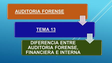DIFERENCIA ENTRE AUDITORIA FORENSE, FINANCIERA E INTERNA
