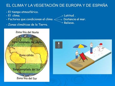 EL CLIMA Y LA VEGETACIÓN DE EUROPA Y DE ESPAÑA
