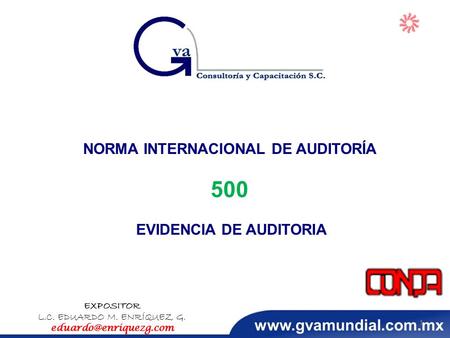 NORMA INTERNACIONAL DE AUDITORÍA 500 EVIDENCIA DE AUDITORIA