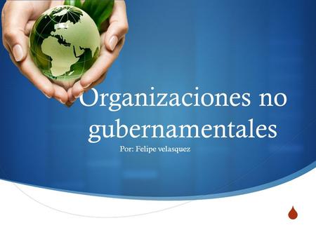  Organizaciones no gubernamentales Por: Felipe velasquez.