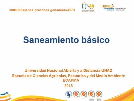 Saneamiento básico Universidad Nacional Abierta y a Distancia-UNAD