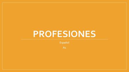 Profesiones Español A1.