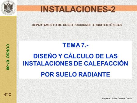 INSTALACIONES-2 DEPARTAMENTO DE CONSTRUCCIONES ARQUITECTÓNICAS