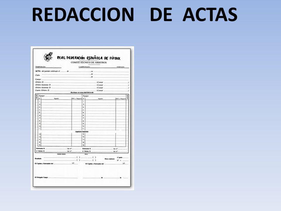 MUNDO DEL ARBITRAJE: Supuesto redacción de acta