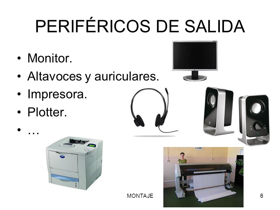 TECNOLOGÍAS DE LA INFORMACIÓN Y COMUNICACIÓN  PERIF%C3%89RICOS+DE+SALIDA+Monitor.+Altavoces+y+auriculares.+Impresora.