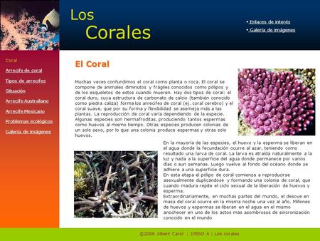 ©2006 Albert Carol | 1ºESO A | Los corales