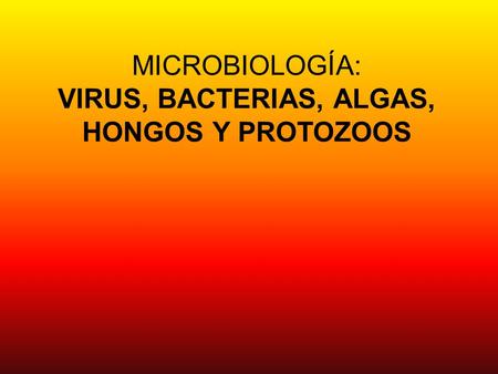 MICROBIOLOGÍA: VIRUS, BACTERIAS, ALGAS, HONGOS Y PROTOZOOS