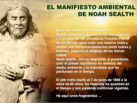 EL MANIFIESTO AMBIENTAL DE NOAH SEALTH
