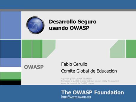 Desarrollo Seguro usando OWASP