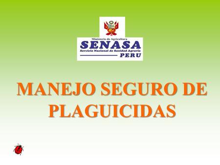 MANEJO SEGURO DE PLAGUICIDAS