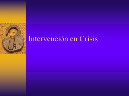 Intervención en Crisis