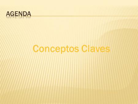 Agenda Conceptos Claves.