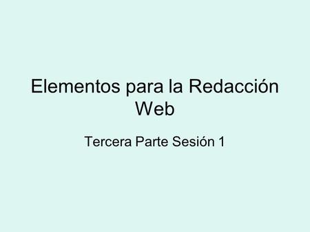 Elementos para la Redacción Web
