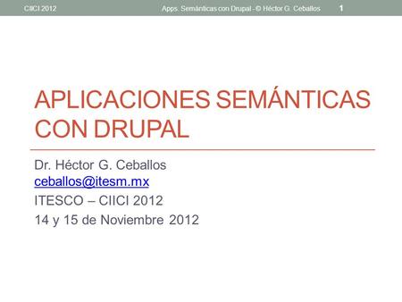 Aplicaciones semánticAS con Drupal