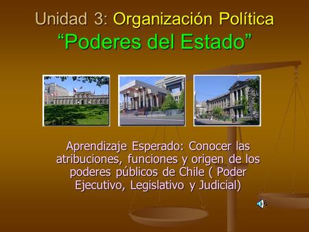Unidad 3: Organización Política “Poderes del Estado”