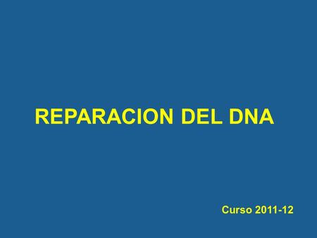 REPARACION DEL DNA Curso 2011-12.