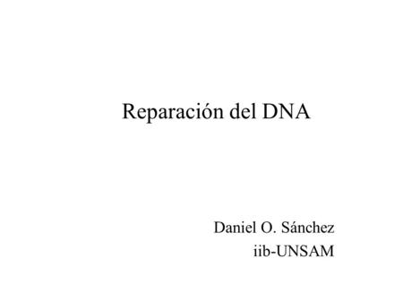Reparación del DNA Daniel O. Sánchez iib-UNSAM.