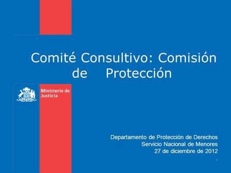 Comité Consultivo: Comisión de Protección Departamento de Protección de Derechos Servicio Nacional de Menores 27 de diciembre de 2012.
