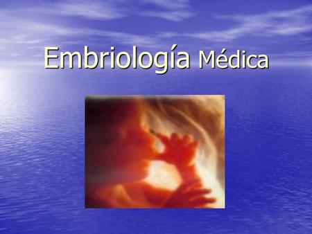 Embriología Médica.