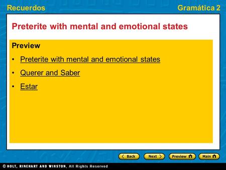 Preterite with mental and emotional states